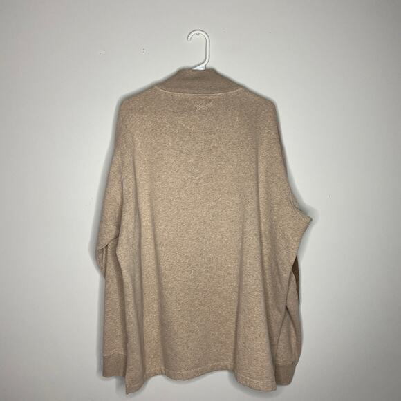Woolrich Mens Sweater XXL Biege 1/4 Zip Pullover Fleece Lined Elbow Pads Preppy - Picture 6 of 6